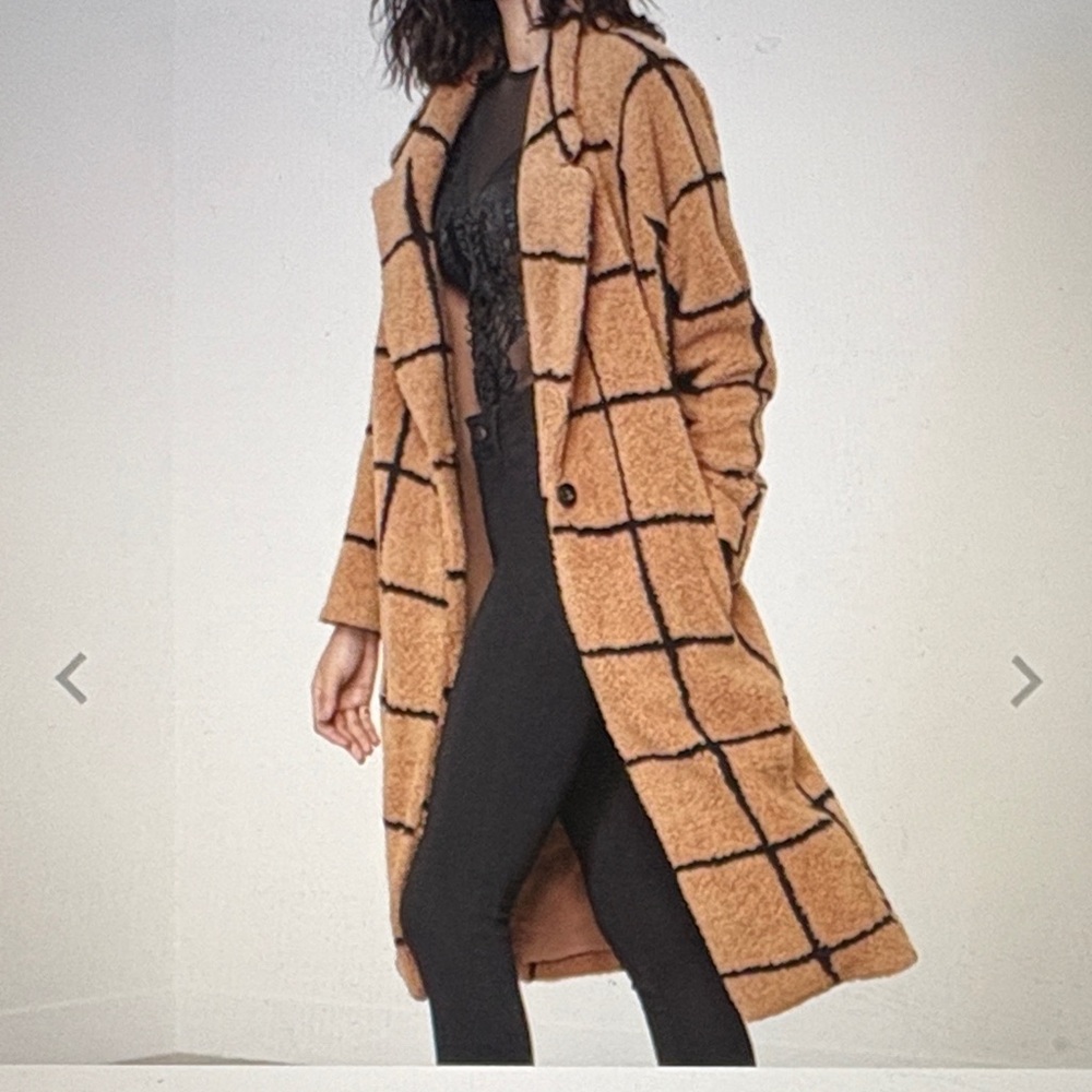 Lavish Alice Checkered Boyfriend Coat